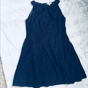NY&Co Navy Eyelet Dress